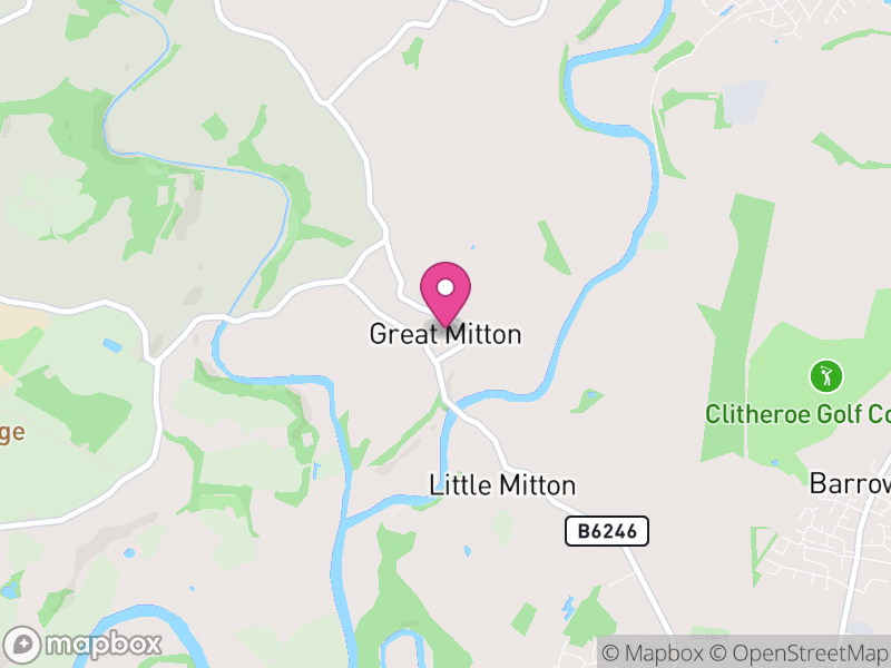 Map of Great Mitton, Ribble Valley