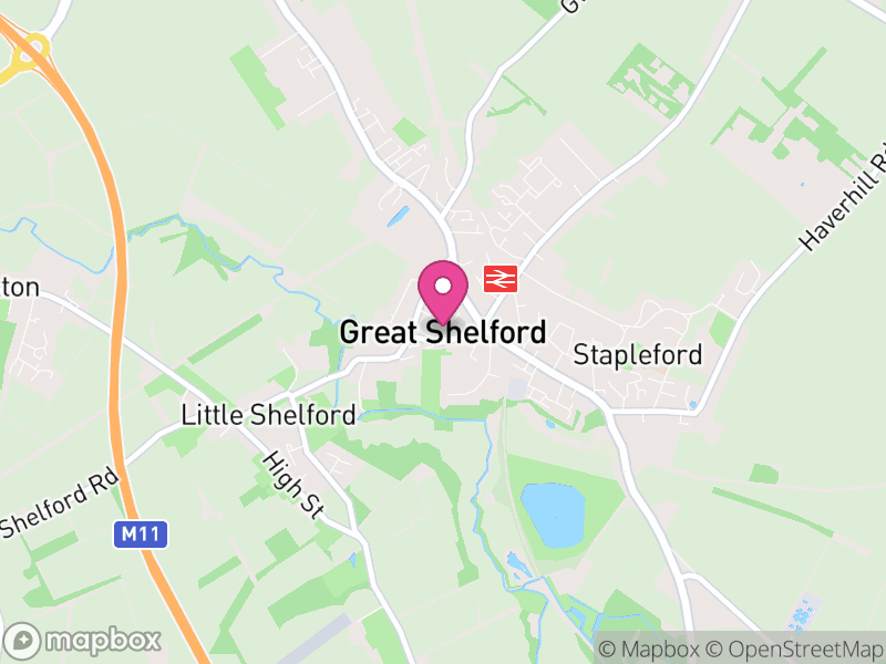 Map of Great Shelford, South Cambridgeshire