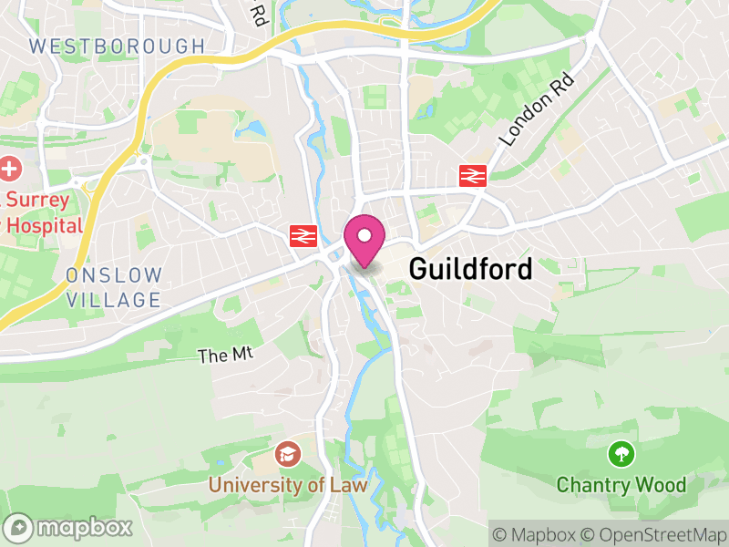 Map of Guildford, Surrey