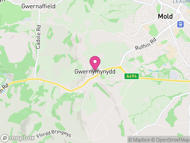 Map of Gwernymynydd, Flintshire