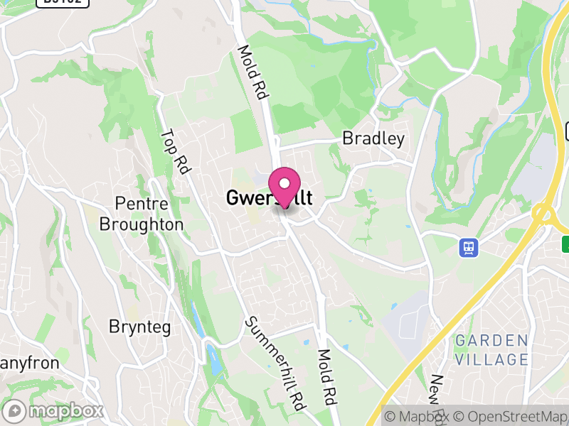Map of Gwersyllt, Wrexham