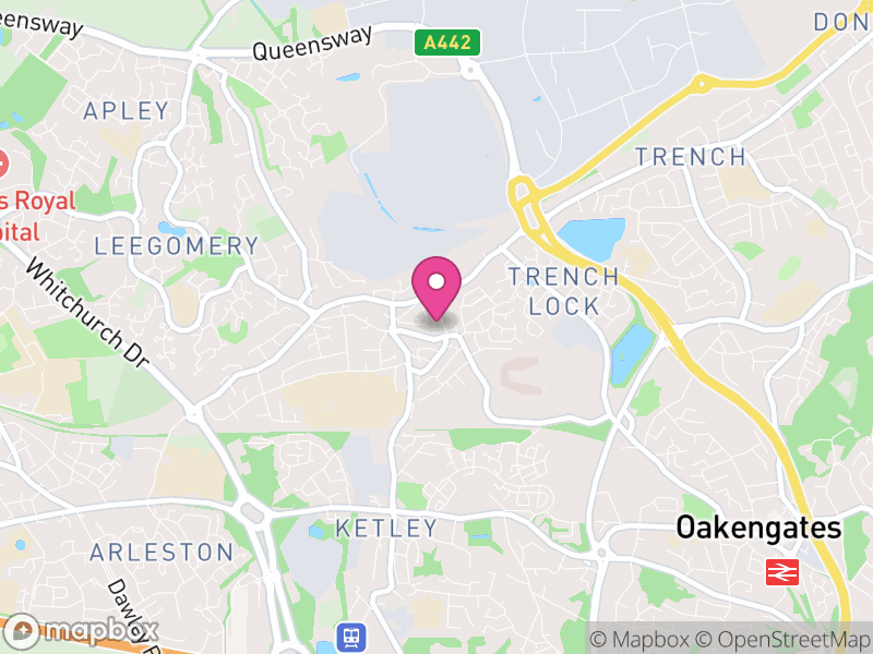 Map of Hadley and Leegomery, Telford and Wrekin