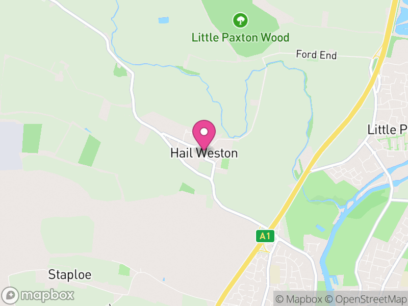 Map of Hail Weston, Huntingdonshire