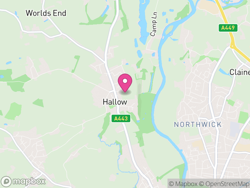 Map of Hallow, Malvern Hills