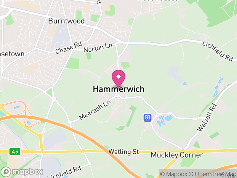 Map of Hammerwich, Lichfield