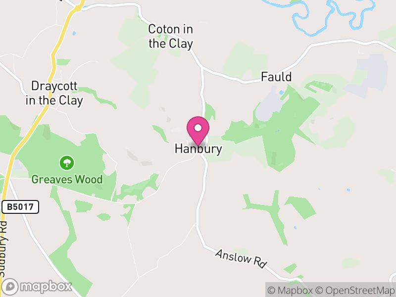 Map of Hanbury, East Staffordshire