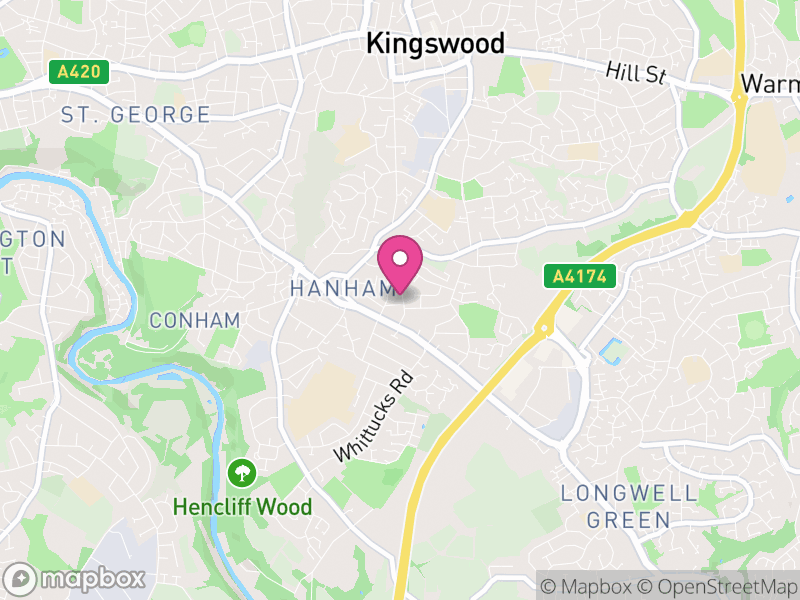 Map of Hanham, South Gloucestershire