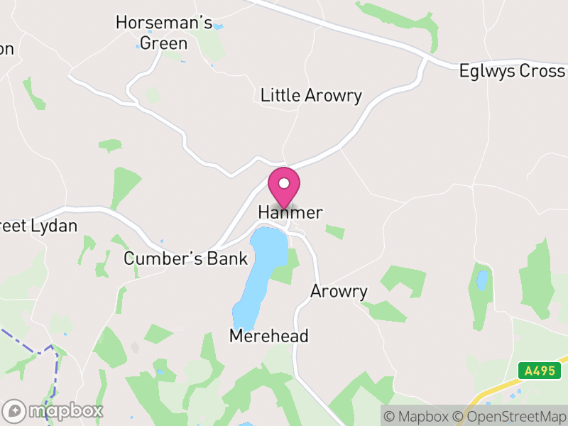 Map of Hanmer, Wrexham