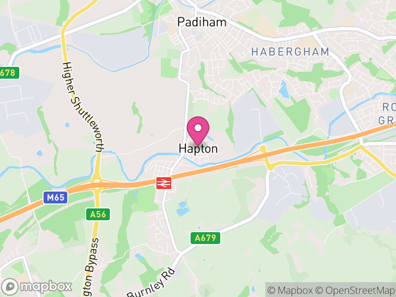 Map of Hapton, Burnley