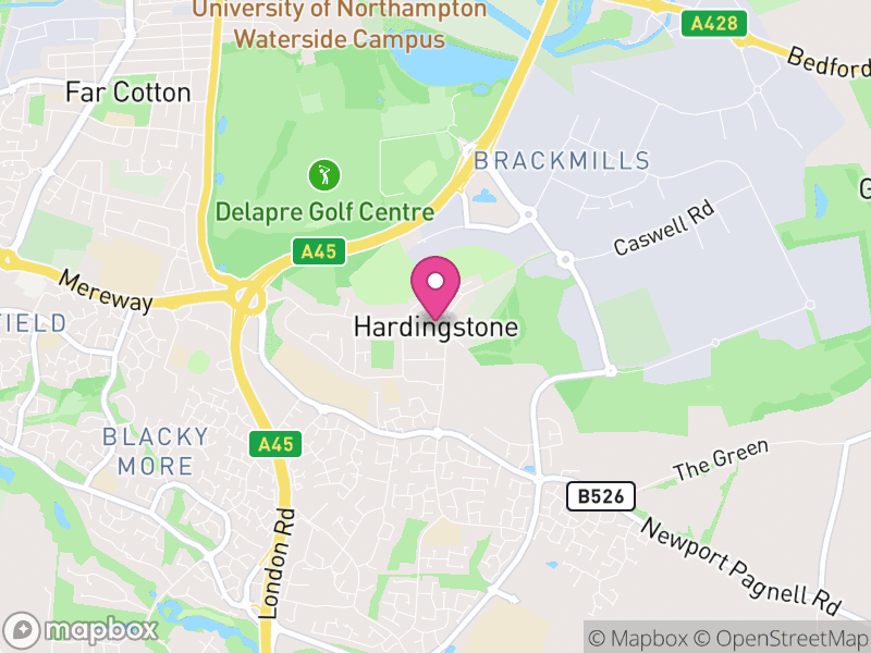 Map of Hardingstone, West Northamptonshire