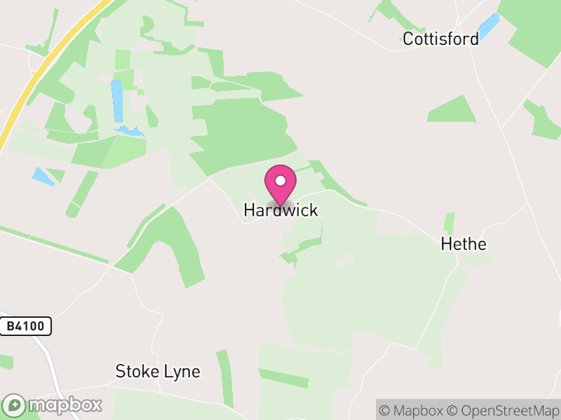 Map of Hardwick with Tusmore, Cherwell