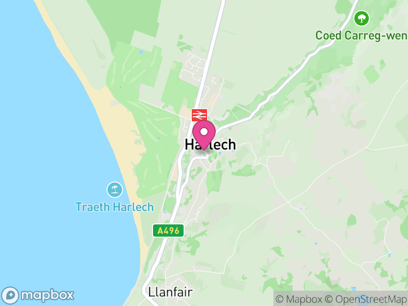 Map of Harlech, Gwynedd