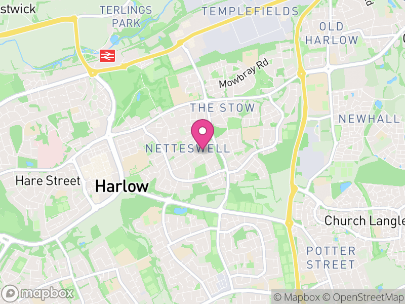 Map of Harlow, Essex