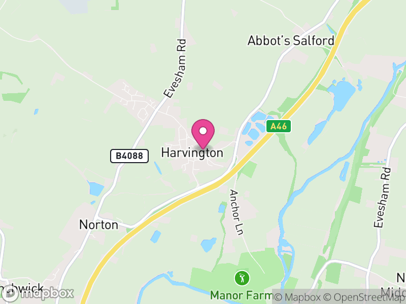 Map of Harvington, Wychavon