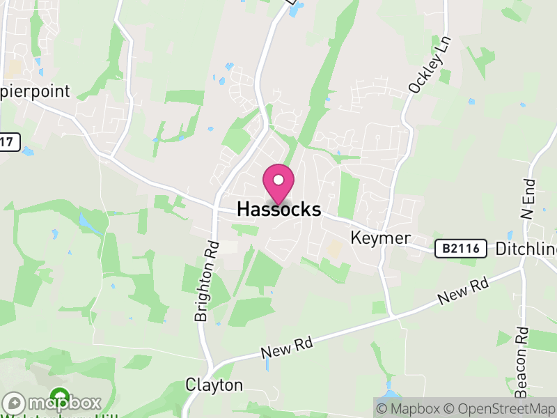 Map of Hassocks, Mid Sussex