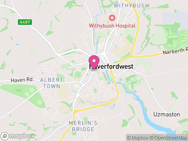 Map of Haverfordwest, Pembrokeshire