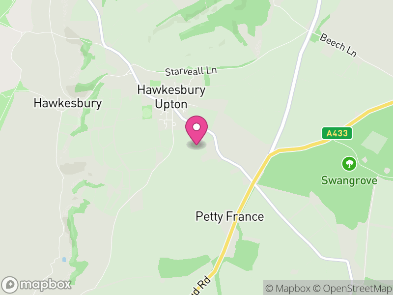 Map of Hawkesbury, South Gloucestershire