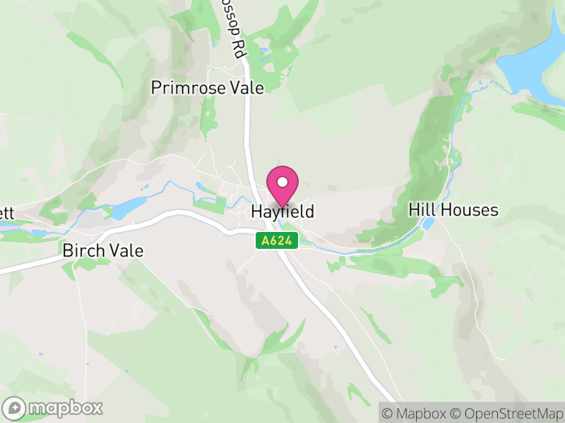 Map of Hayfield, High Peak