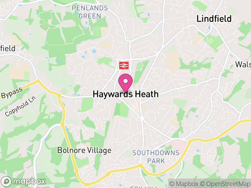 Map of Haywards Heath, Mid Sussex