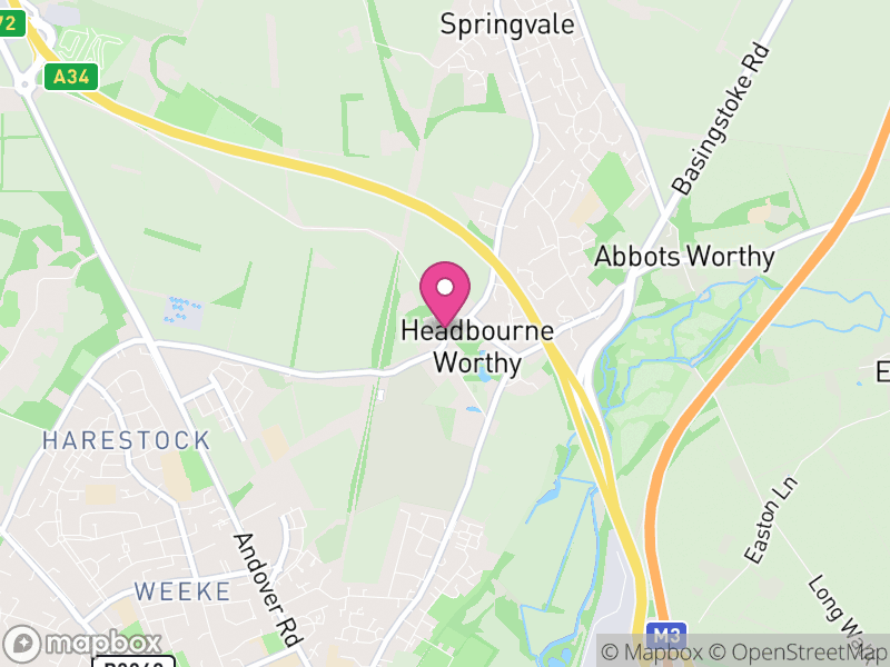 Map of Headbourne Worthy, Winchester