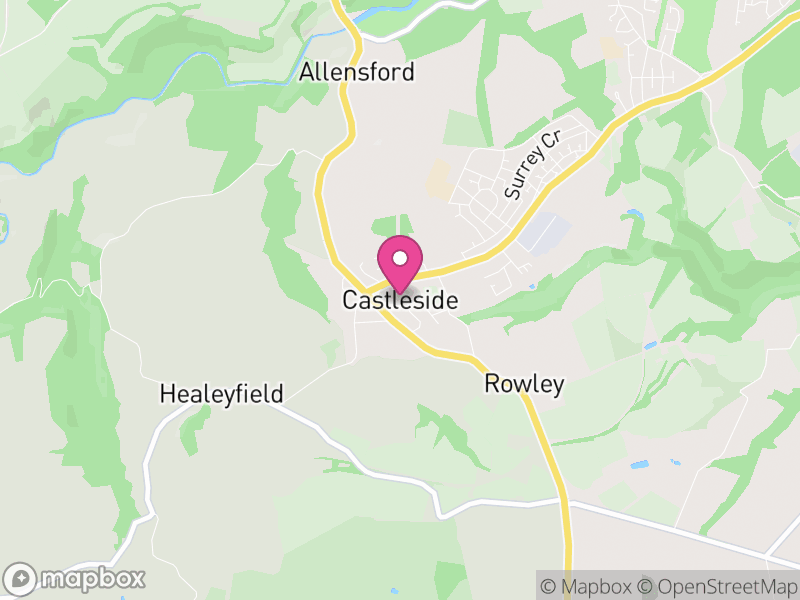 Map of Healeyfield, County Durham