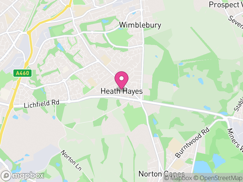 Map of Heath Hayes and Wimblebury, Cannock Chase