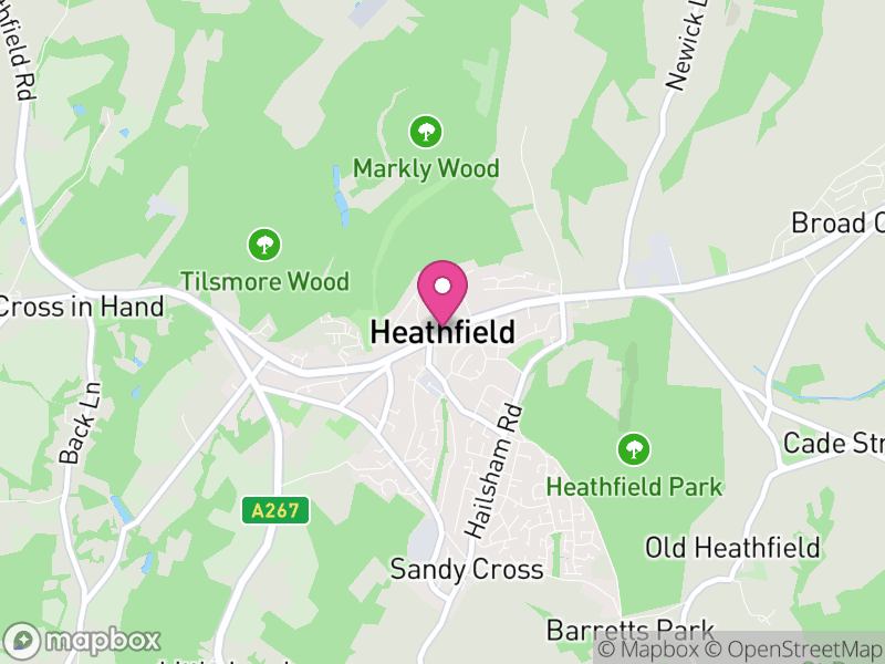 Map of Heathfield and Waldron, Wealden