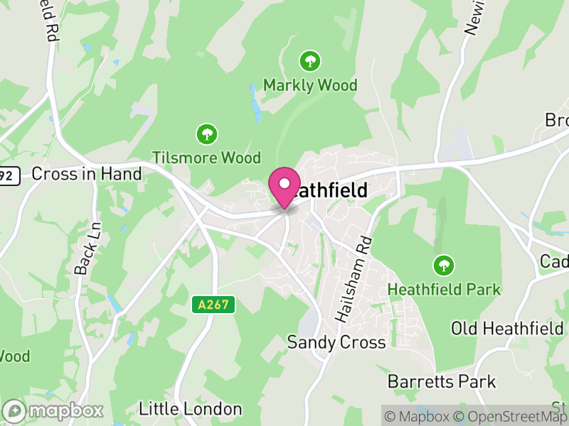 Map of Heathfield and Waldron, Wealden