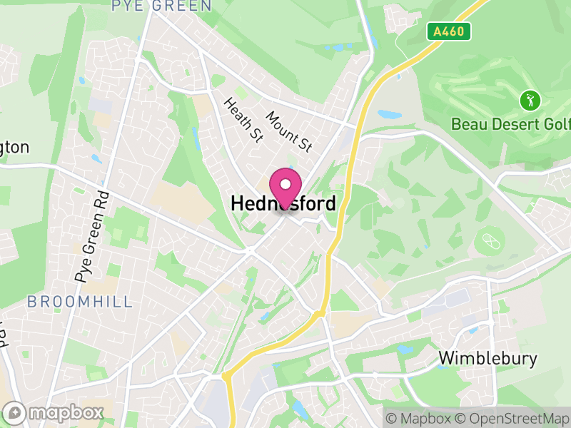 Map of Hednesford, Cannock Chase