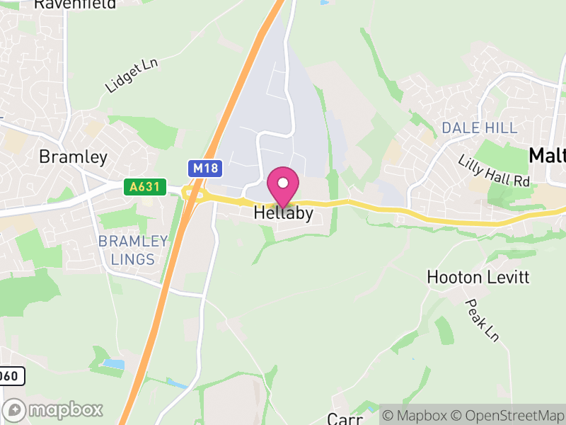 Map of Hellaby, Rotherham