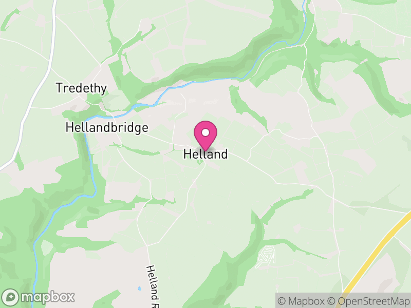 Map of Helland, Cornwall