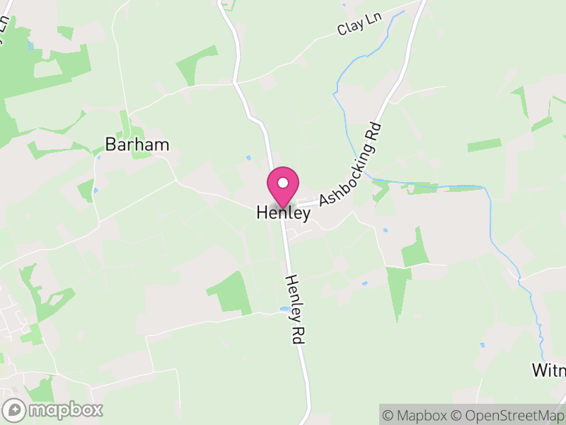 Map of Henley, Mid Suffolk
