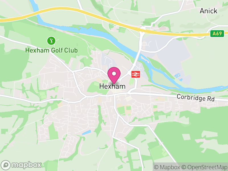 Map of Hexham, Northumberland
