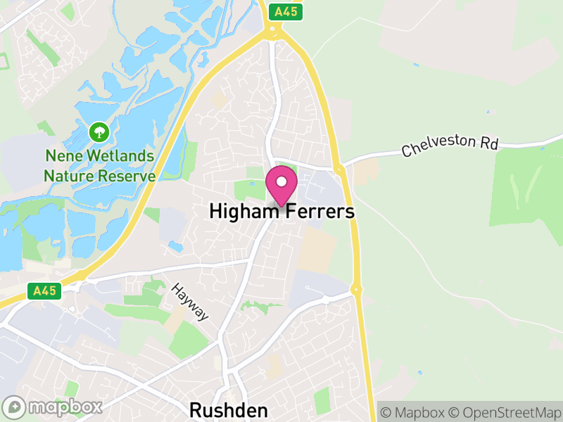 Map of Higham Ferrers, North Northamptonshire