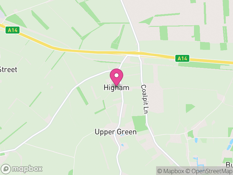 Map of Higham, West Suffolk