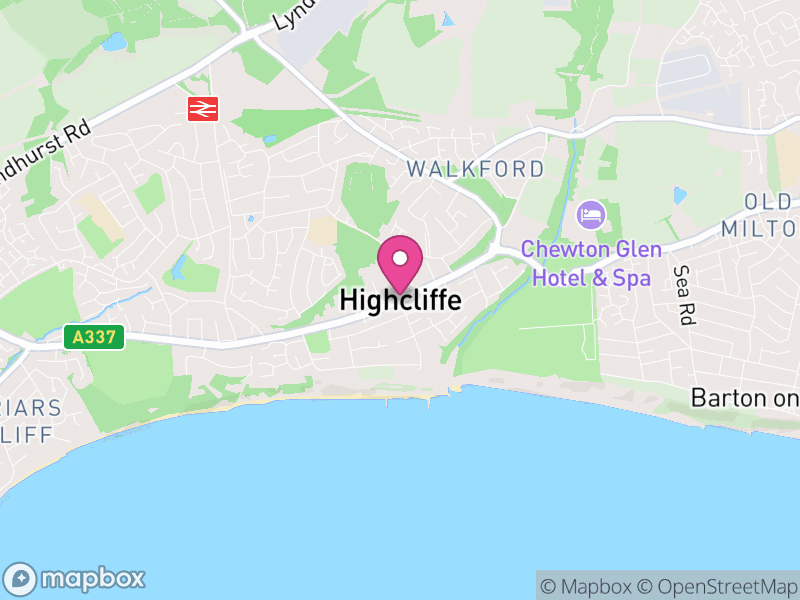 Map of Highcliffe and Walkford, Bournemouth