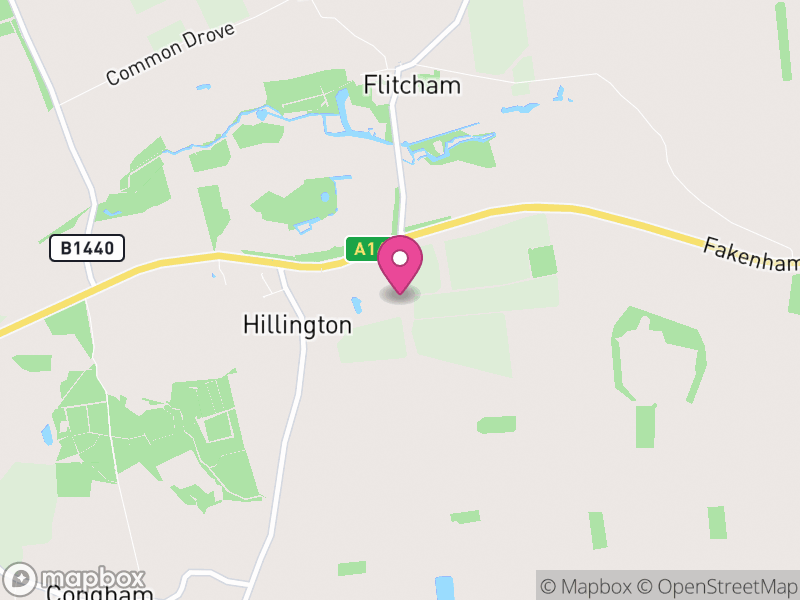 Map of Hillington, King's Lynn and West Norfolk