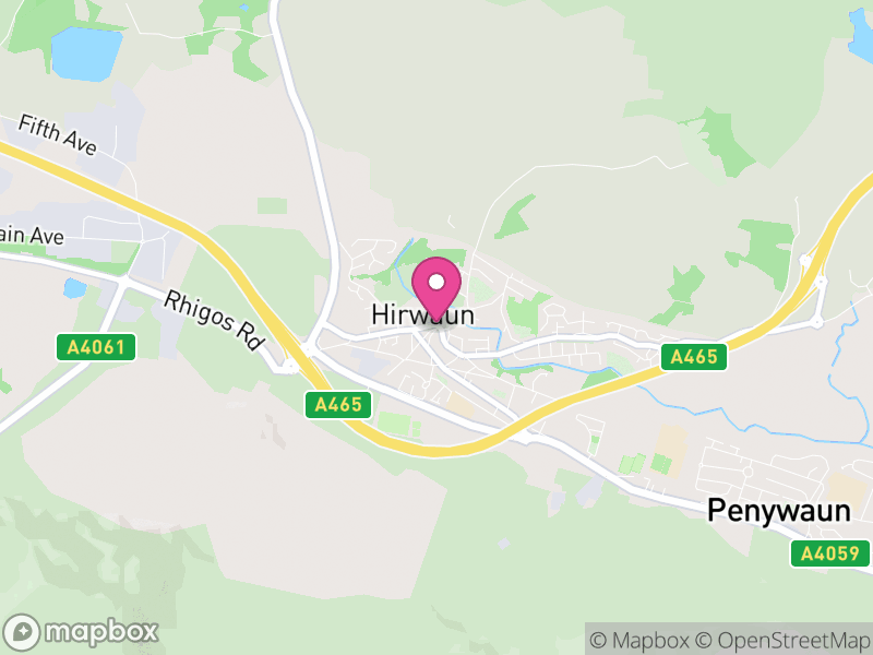 Map of Hirwaun, Rhondda Cynon Taf