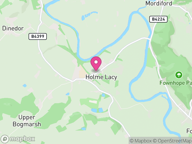 Map of Holme Lacy, Herefordshire