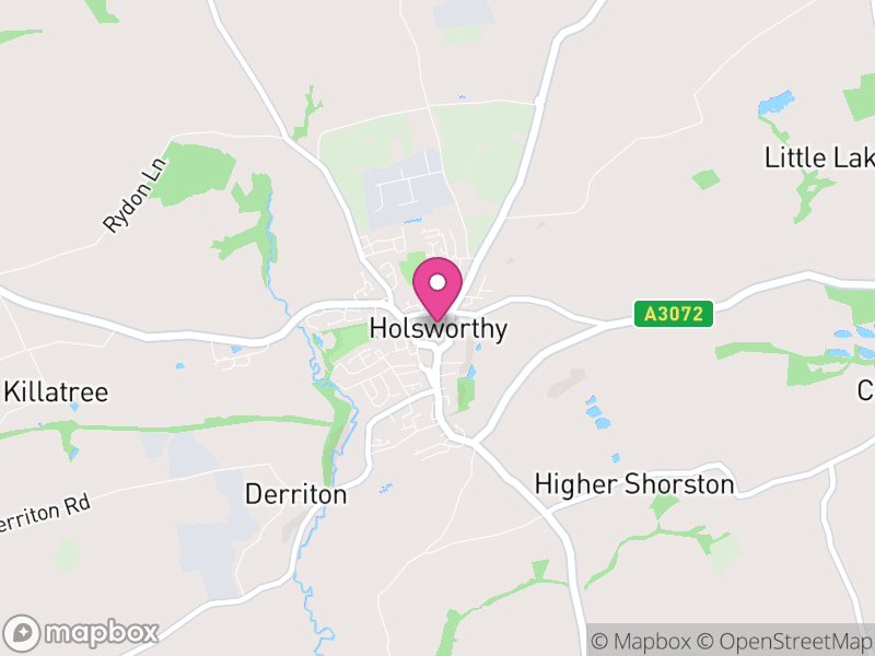 Map of Holsworthy, Torridge