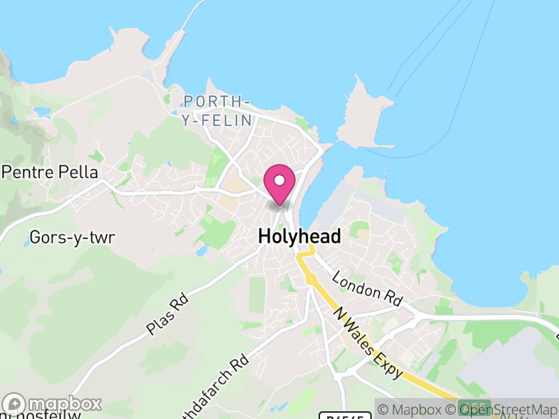 Map of Holyhead, Ynys Môn / Isle of Anglesey