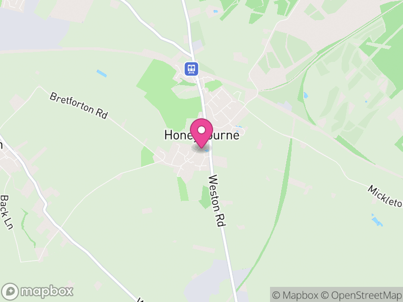 Map of Honeybourne, Wychavon