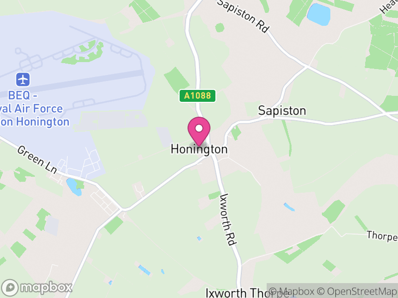 Map of Honington, West Suffolk