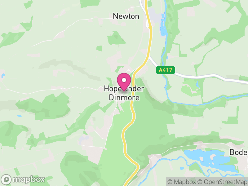 Map of Hope under Dinmore, Herefordshire