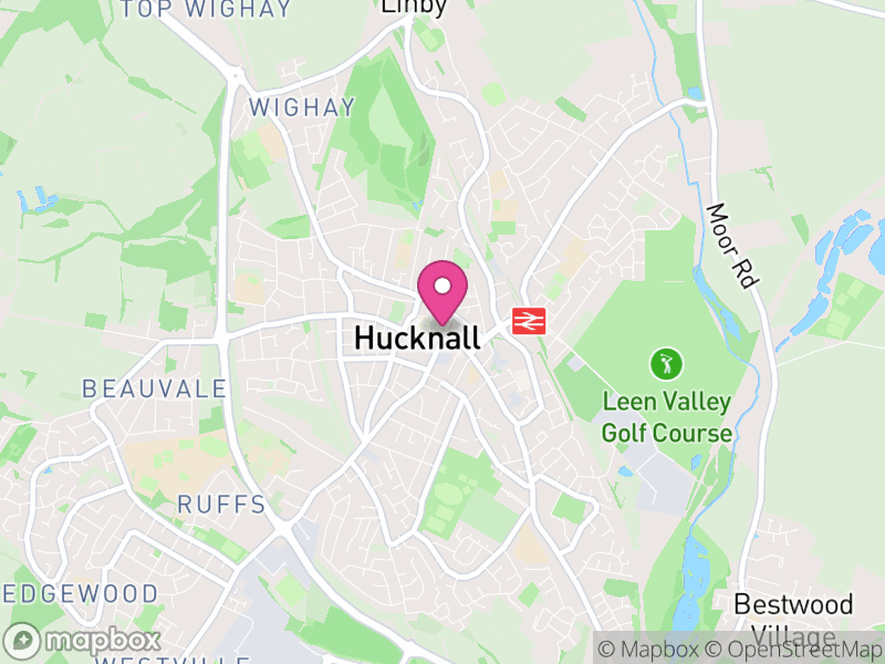 Map of Hucknall, Ashfield