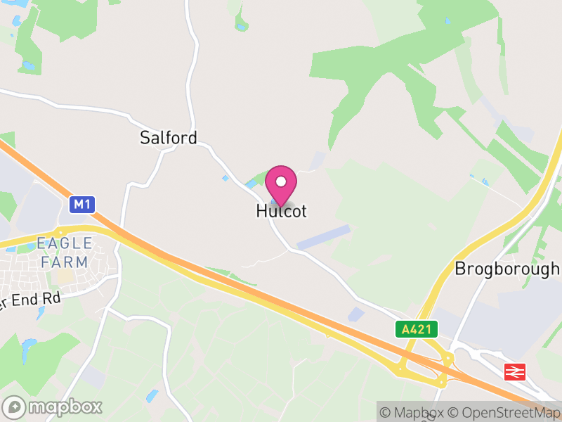 Map of Hulcote and Salford, Central Bedfordshire