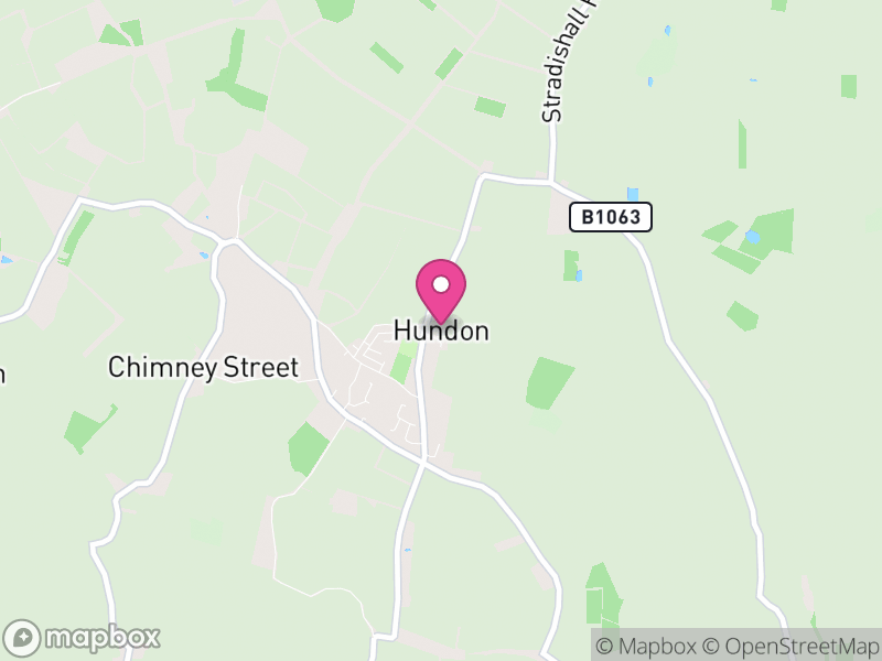 Map of Hundon, West Suffolk