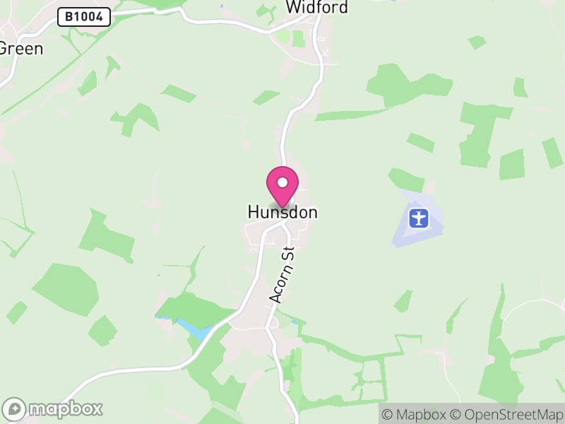 Map of Hunsdon, East Hertfordshire