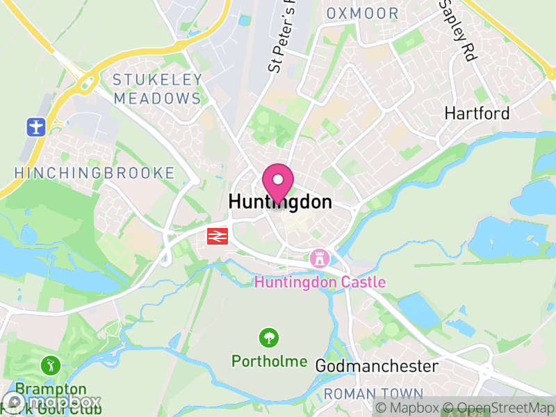 Map of Huntingdon, Huntingdonshire