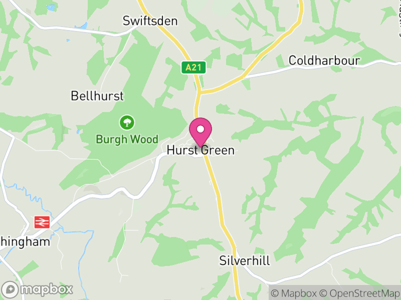 Map of Hurst Green, Rother